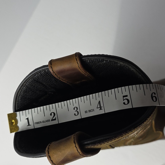 Laredo Mens(7.5D)Leather Waterproof Western Style Pull On Work Boots-Tan Distre - Picture 10 of 13